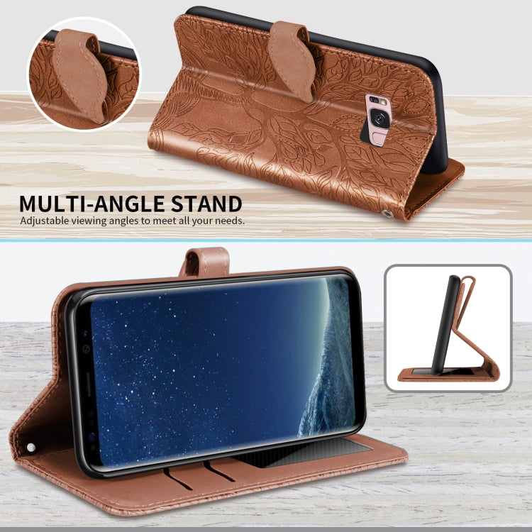 For Samsung Galaxy S8+ Life of Tree Embossing Pattern Horizontal Flip Leather Case with Holder & Card Slot & Wallet & Photo Frame & Lanyard