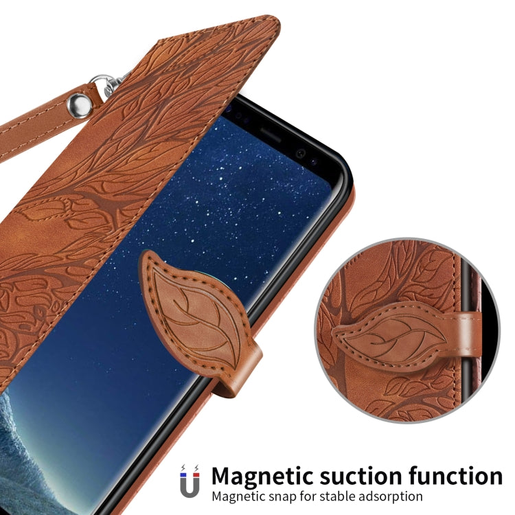 For Samsung Galaxy S8+ Life of Tree Embossing Pattern Horizontal Flip Leather Case with Holder & Card Slot & Wallet & Photo Frame & Lanyard