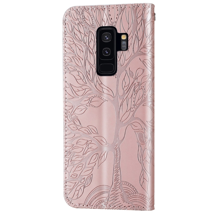 For Samsung Galaxy S9+ Life of Tree Embossing Pattern Horizontal Flip Leather Case with Holder & Card Slot & Wallet & Photo Frame & Lanyard