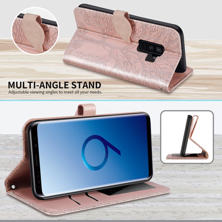 For Samsung Galaxy S9+ Life of Tree Embossing Pattern Horizontal Flip Leather Case with Holder & Card Slot & Wallet & Photo Frame & Lanyard