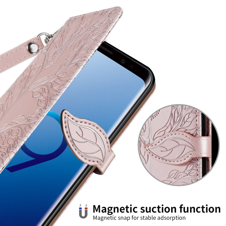 For Samsung Galaxy S9+ Life of Tree Embossing Pattern Horizontal Flip Leather Case with Holder & Card Slot & Wallet & Photo Frame & Lanyard