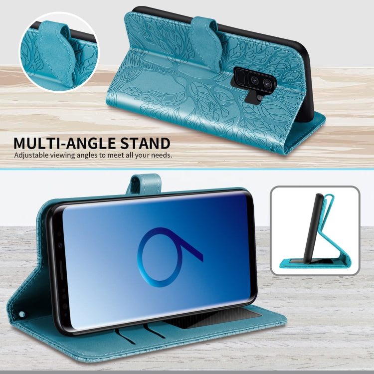 For Samsung Galaxy S9+ Life of Tree Embossing Pattern Horizontal Flip Leather Case with Holder & Card Slot & Wallet & Photo Frame & Lanyard