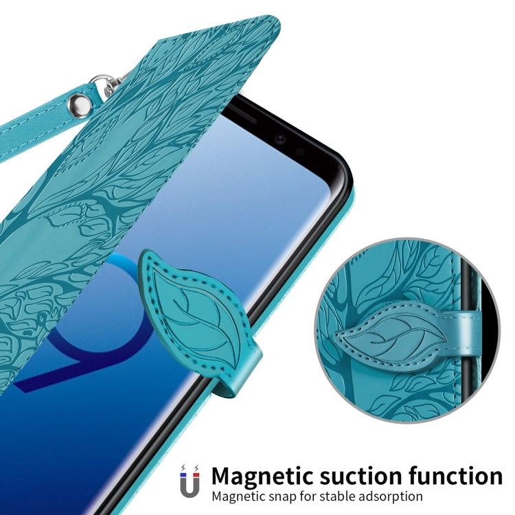 For Samsung Galaxy S9+ Life of Tree Embossing Pattern Horizontal Flip Leather Case with Holder & Card Slot & Wallet & Photo Frame & Lanyard
