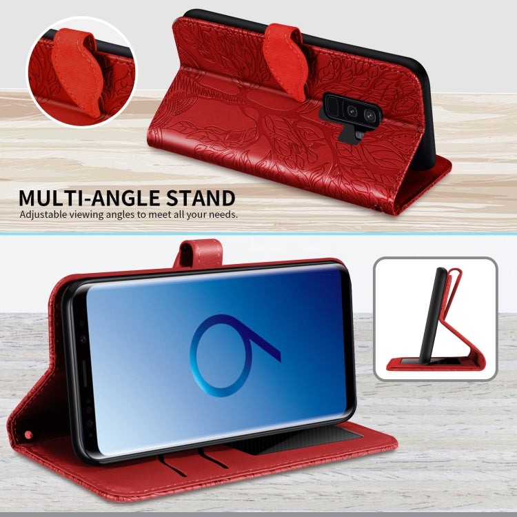 For Samsung Galaxy S9+ Life of Tree Embossing Pattern Horizontal Flip Leather Case with Holder & Card Slot & Wallet & Photo Frame & Lanyard
