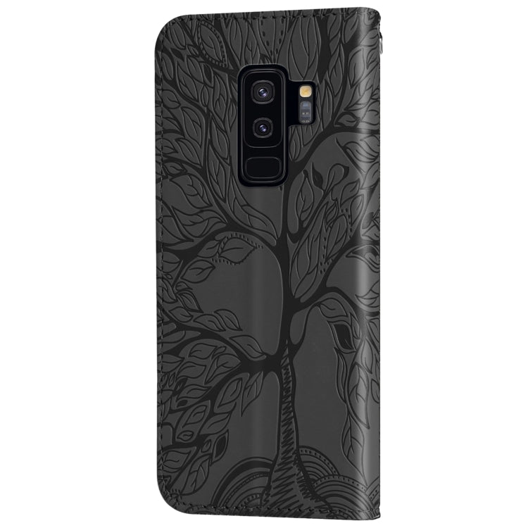 For Samsung Galaxy S9+ Life of Tree Embossing Pattern Horizontal Flip Leather Case with Holder & Card Slot & Wallet & Photo Frame & Lanyard
