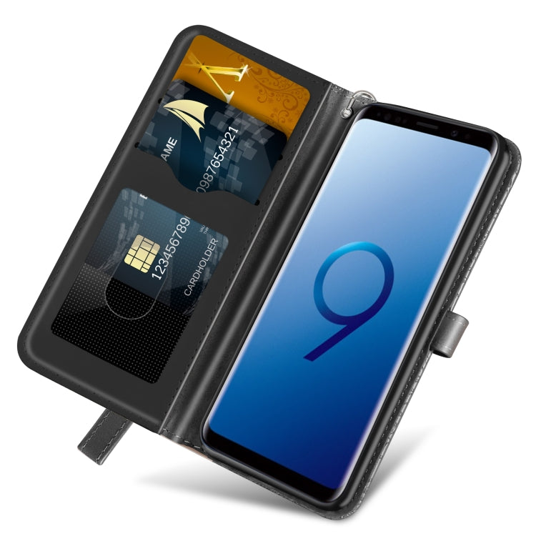 For Samsung Galaxy S9+ Life of Tree Embossing Pattern Horizontal Flip Leather Case with Holder & Card Slot & Wallet & Photo Frame & Lanyard