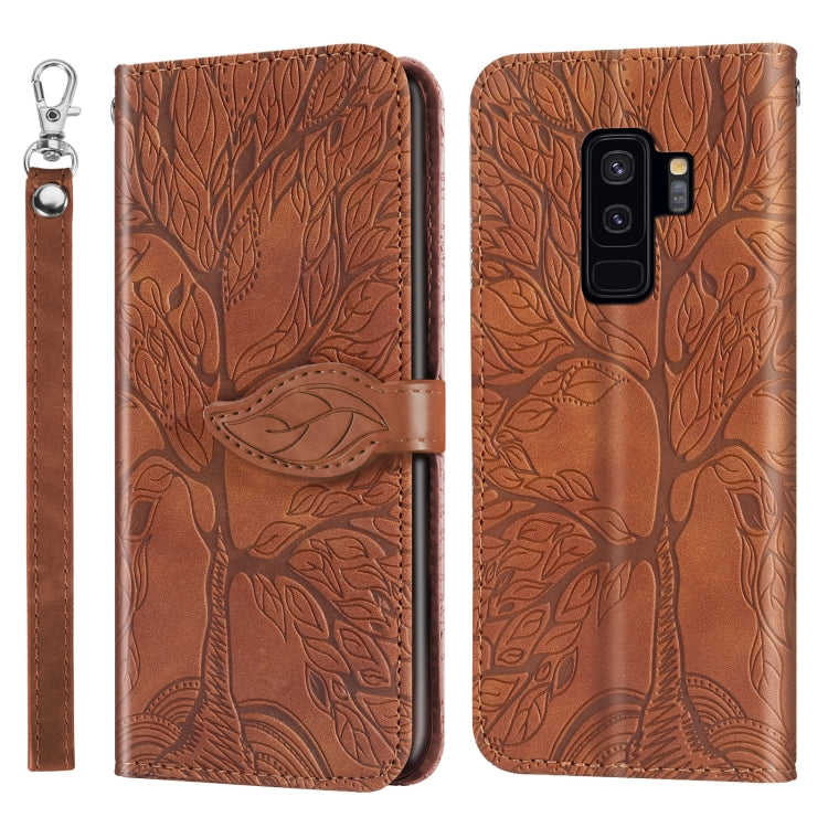 For Samsung Galaxy S9+ Life of Tree Embossing Pattern Horizontal Flip Leather Case with Holder & Card Slot & Wallet & Photo Frame & Lanyard