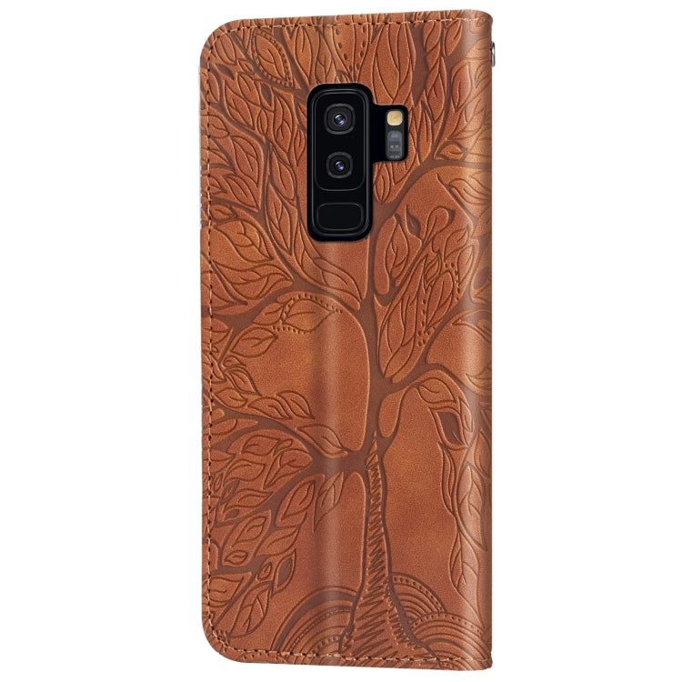 For Samsung Galaxy S9+ Life of Tree Embossing Pattern Horizontal Flip Leather Case with Holder & Card Slot & Wallet & Photo Frame & Lanyard