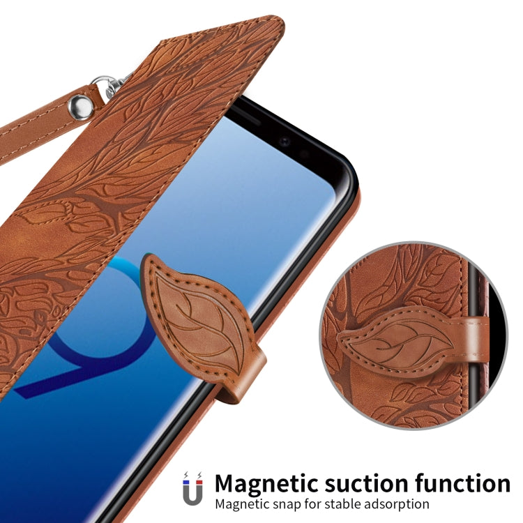 For Samsung Galaxy S9+ Life of Tree Embossing Pattern Horizontal Flip Leather Case with Holder & Card Slot & Wallet & Photo Frame & Lanyard