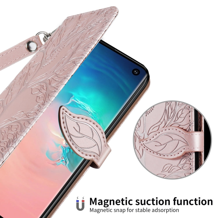 For Samsung Galaxy S10+ Life of Tree Embossing Pattern Horizontal Flip Leather Case with Holder & Card Slot & Wallet & Photo Frame & Lanyard