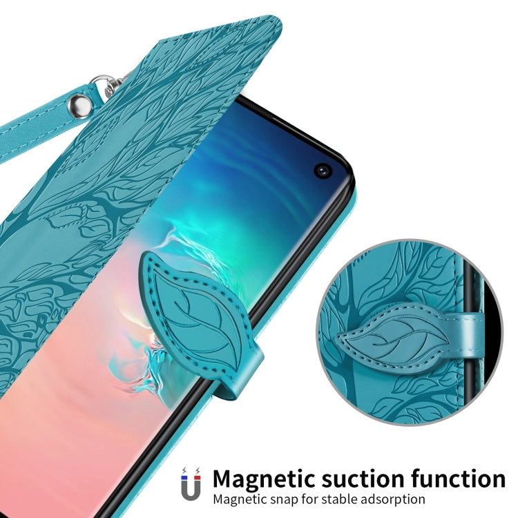 For Samsung Galaxy S10+ Life of Tree Embossing Pattern Horizontal Flip Leather Case with Holder & Card Slot & Wallet & Photo Frame & Lanyard