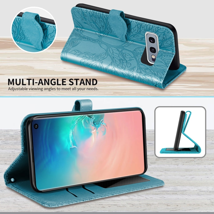 For Samsung Galaxy S10e Life of Tree Embossing Pattern Horizontal Flip Leather Case with Holder & Card Slot & Wallet & Photo Frame & Lanyard