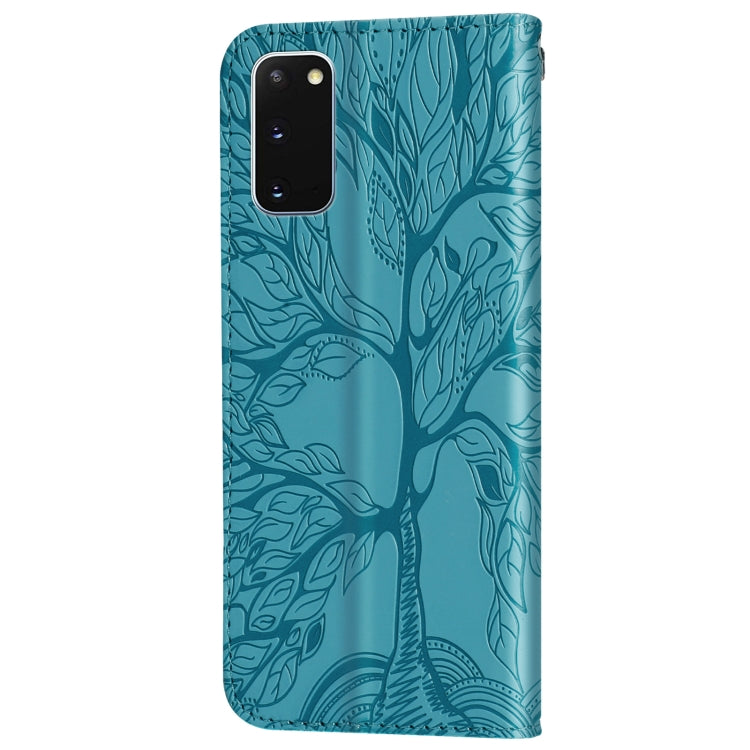 For Samsung Galaxy S20 Life of Tree Embossing Pattern Horizontal Flip Leather Case with Holder & Card Slot & Wallet & Photo Frame & Lanyard