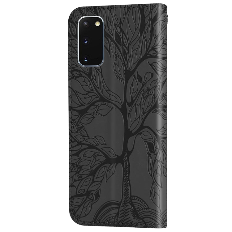 For Samsung Galaxy S20 Life of Tree Embossing Pattern Horizontal Flip Leather Case with Holder & Card Slot & Wallet & Photo Frame & Lanyard