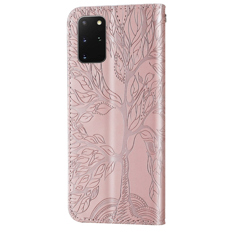 For Samsung Galaxy S20+ Life of Tree Embossing Pattern Horizontal Flip Leather Case with Holder & Card Slot & Wallet & Photo Frame & Lanyard