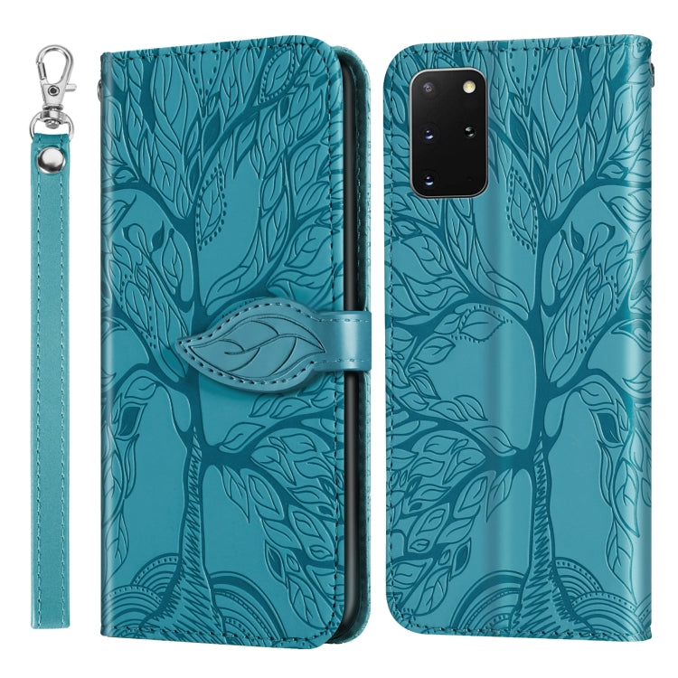 For Samsung Galaxy S20+ Life of Tree Embossing Pattern Horizontal Flip Leather Case with Holder & Card Slot & Wallet & Photo Frame & Lanyard