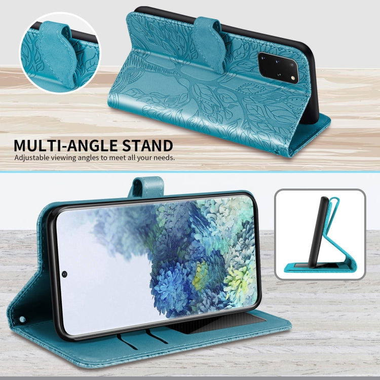 For Samsung Galaxy S20+ Life of Tree Embossing Pattern Horizontal Flip Leather Case with Holder & Card Slot & Wallet & Photo Frame & Lanyard