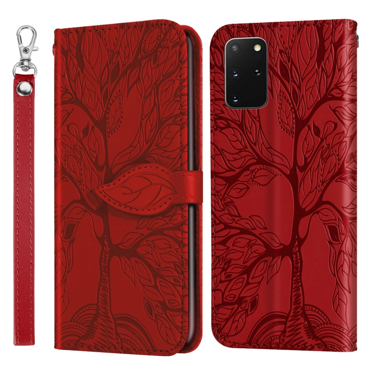 For Samsung Galaxy S20+ Life of Tree Embossing Pattern Horizontal Flip Leather Case with Holder & Card Slot & Wallet & Photo Frame & Lanyard