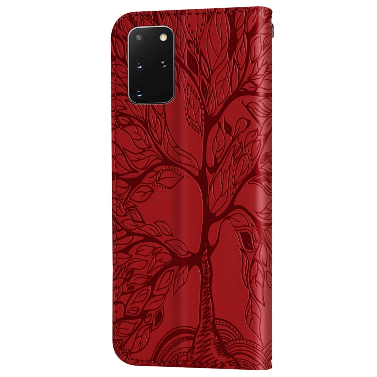 For Samsung Galaxy S20+ Life of Tree Embossing Pattern Horizontal Flip Leather Case with Holder & Card Slot & Wallet & Photo Frame & Lanyard