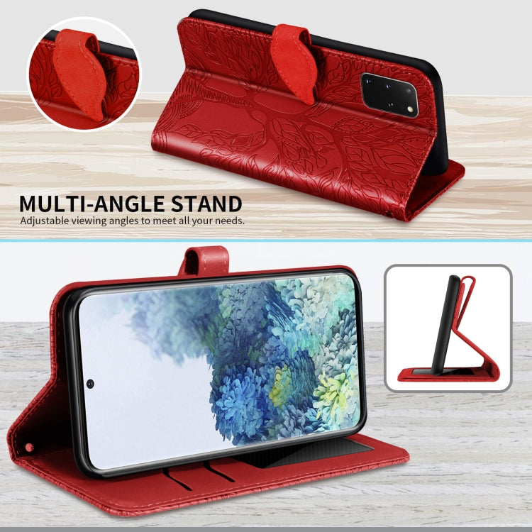 For Samsung Galaxy S20+ Life of Tree Embossing Pattern Horizontal Flip Leather Case with Holder & Card Slot & Wallet & Photo Frame & Lanyard