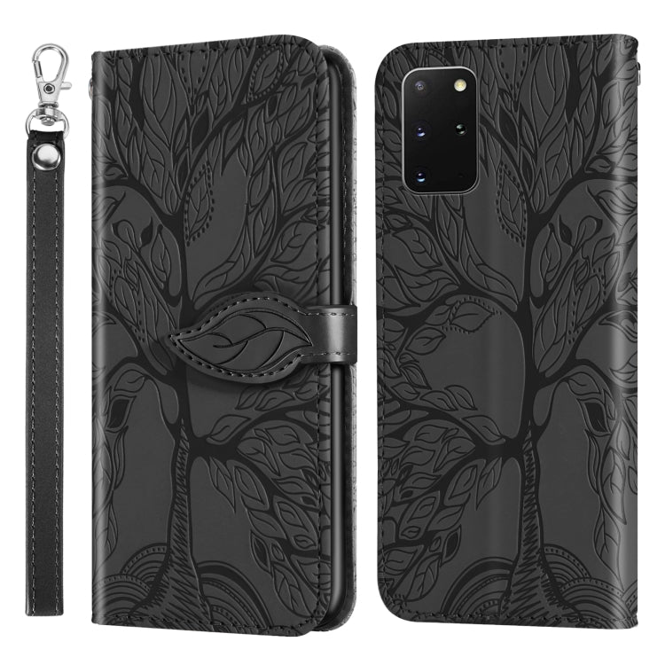 For Samsung Galaxy S20+ Life of Tree Embossing Pattern Horizontal Flip Leather Case with Holder & Card Slot & Wallet & Photo Frame & Lanyard