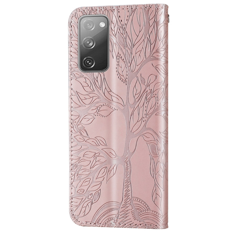 For Samsung Galaxy S20 FE Life of Tree Embossing Pattern Horizontal Flip Leather Case with Holder & Card Slot & Wallet & Photo Frame & Lanyard