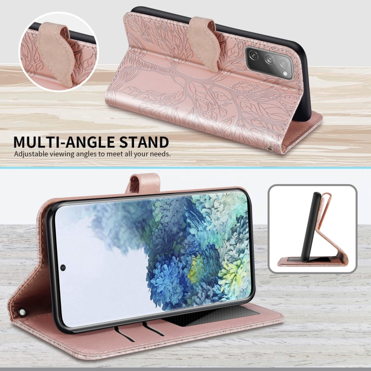 For Samsung Galaxy S20 FE Life of Tree Embossing Pattern Horizontal Flip Leather Case with Holder & Card Slot & Wallet & Photo Frame & Lanyard