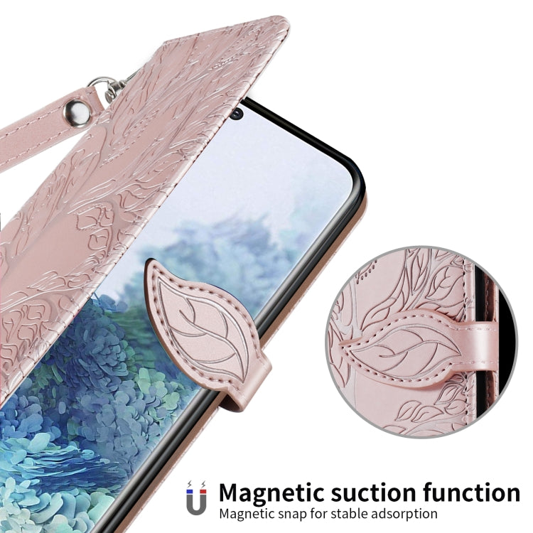 For Samsung Galaxy S20 FE Life of Tree Embossing Pattern Horizontal Flip Leather Case with Holder & Card Slot & Wallet & Photo Frame & Lanyard