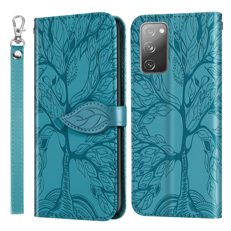 For Samsung Galaxy S20 FE Life of Tree Embossing Pattern Horizontal Flip Leather Case with Holder & Card Slot & Wallet & Photo Frame & Lanyard
