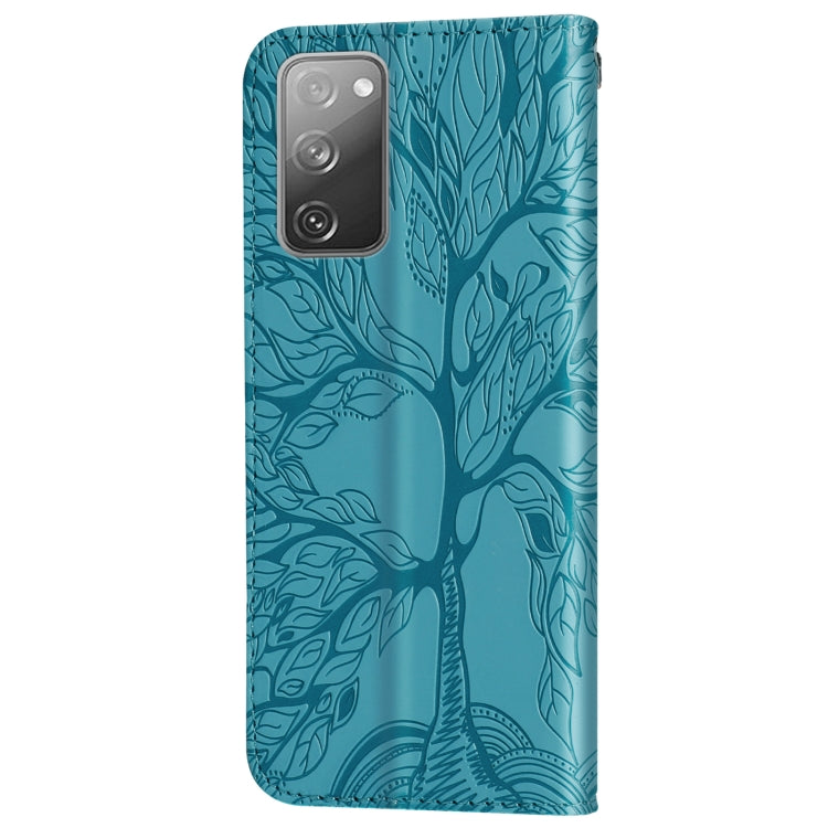 For Samsung Galaxy S20 FE Life of Tree Embossing Pattern Horizontal Flip Leather Case with Holder & Card Slot & Wallet & Photo Frame & Lanyard