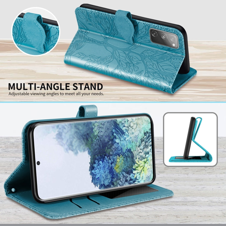 For Samsung Galaxy S20 FE Life of Tree Embossing Pattern Horizontal Flip Leather Case with Holder & Card Slot & Wallet & Photo Frame & Lanyard