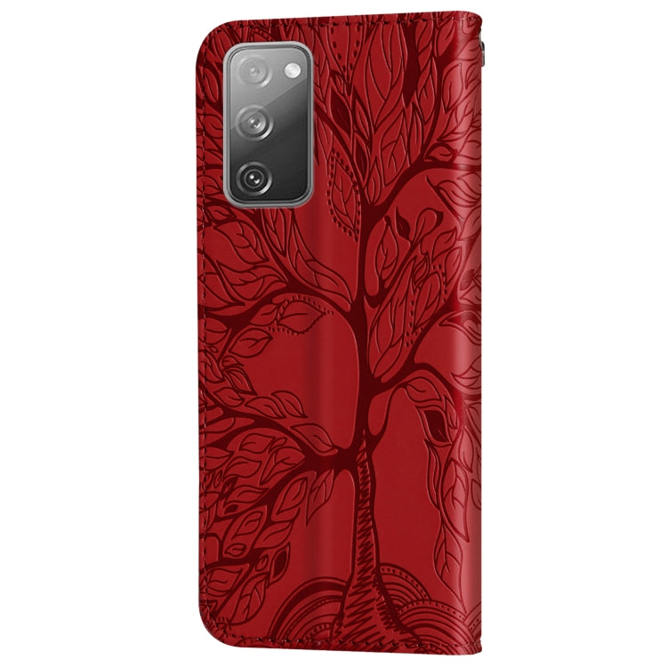 For Samsung Galaxy S20 FE Life of Tree Embossing Pattern Horizontal Flip Leather Case with Holder & Card Slot & Wallet & Photo Frame & Lanyard
