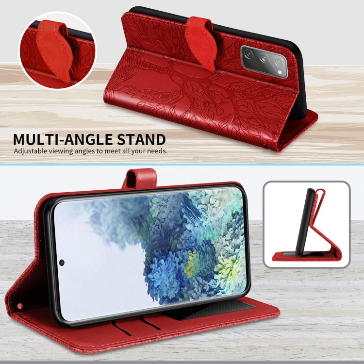 For Samsung Galaxy S20 FE Life of Tree Embossing Pattern Horizontal Flip Leather Case with Holder & Card Slot & Wallet & Photo Frame & Lanyard