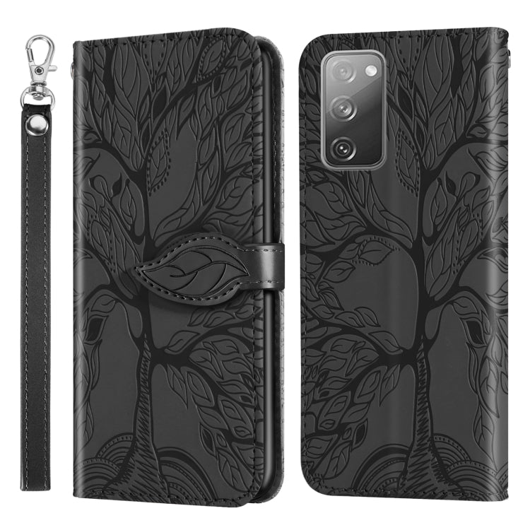 For Samsung Galaxy S20 FE Life of Tree Embossing Pattern Horizontal Flip Leather Case with Holder & Card Slot & Wallet & Photo Frame & Lanyard