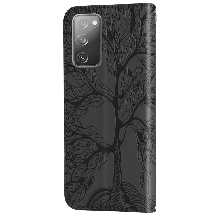 For Samsung Galaxy S20 FE Life of Tree Embossing Pattern Horizontal Flip Leather Case with Holder & Card Slot & Wallet & Photo Frame & Lanyard