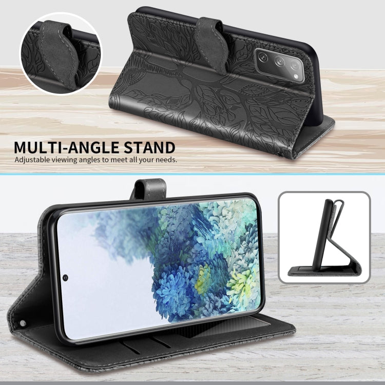 For Samsung Galaxy S20 FE Life of Tree Embossing Pattern Horizontal Flip Leather Case with Holder & Card Slot & Wallet & Photo Frame & Lanyard