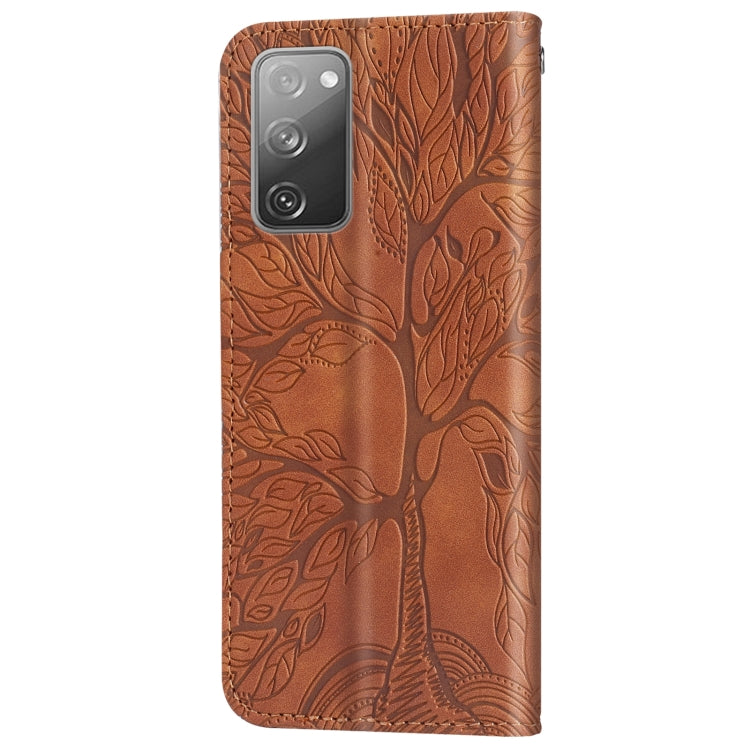 For Samsung Galaxy S20 FE Life of Tree Embossing Pattern Horizontal Flip Leather Case with Holder & Card Slot & Wallet & Photo Frame & Lanyard
