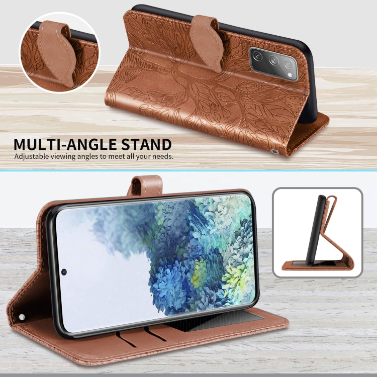 For Samsung Galaxy S20 FE Life of Tree Embossing Pattern Horizontal Flip Leather Case with Holder & Card Slot & Wallet & Photo Frame & Lanyard