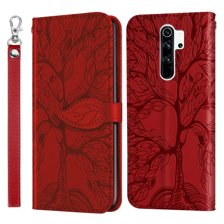 For Xiaomi Poco M2 Life of Tree Embossing Pattern Horizontal Flip Leather Case with Holder & Card Slot & Wallet & Photo Frame & Lanyard