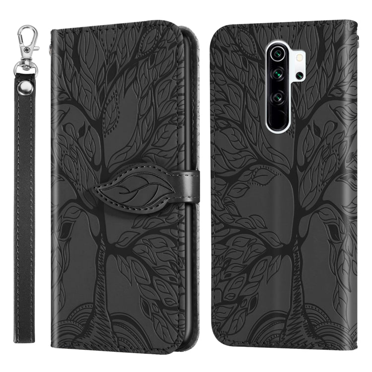 For Xiaomi Poco M2 Life of Tree Embossing Pattern Horizontal Flip Leather Case with Holder & Card Slot & Wallet & Photo Frame & Lanyard