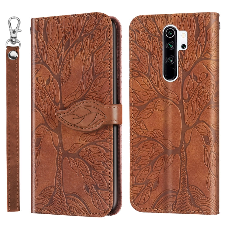 For Xiaomi Poco M2 Life of Tree Embossing Pattern Horizontal Flip Leather Case with Holder & Card Slot & Wallet & Photo Frame & Lanyard