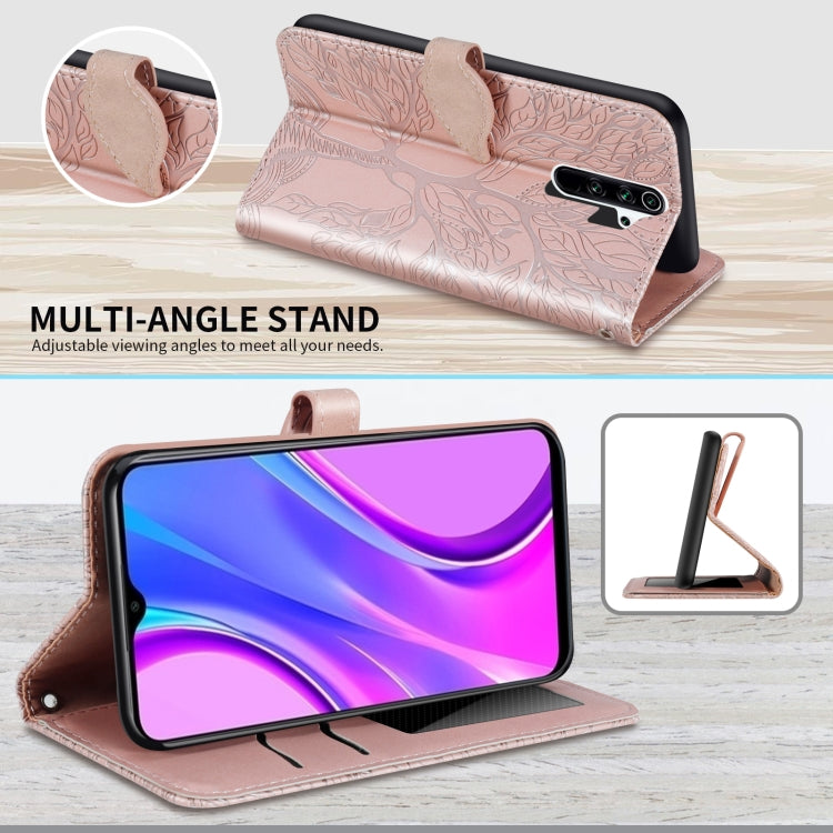 For Xiaomi Redmi 9 Life of Tree Embossing Pattern Horizontal Flip Leather Case with Holder & Card Slot & Wallet & Photo Frame & Lanyard