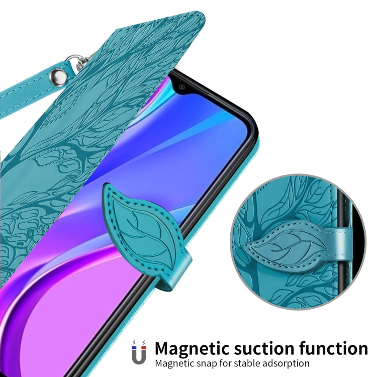 For Xiaomi Redmi 9 Life of Tree Embossing Pattern Horizontal Flip Leather Case with Holder & Card Slot & Wallet & Photo Frame & Lanyard