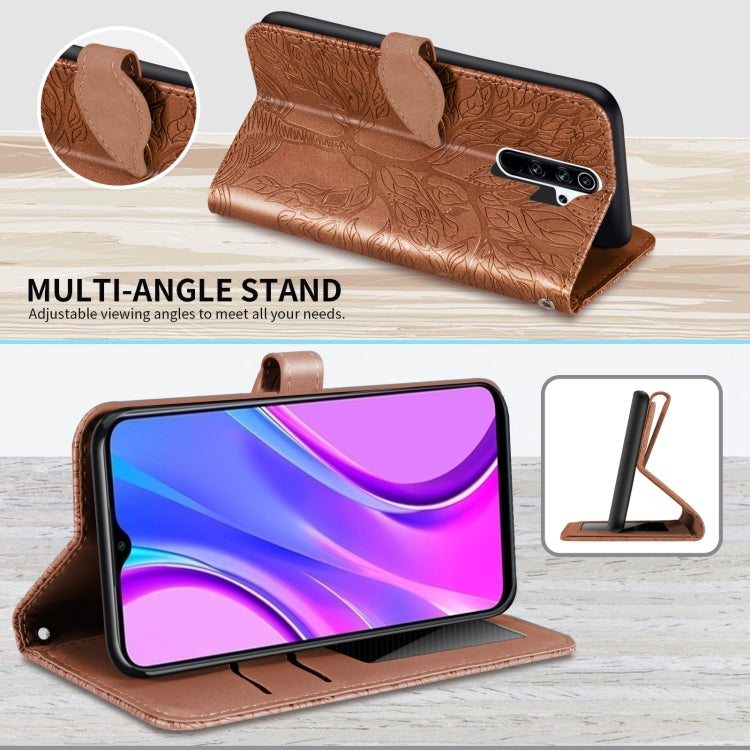 For Xiaomi Redmi 9 Life of Tree Embossing Pattern Horizontal Flip Leather Case with Holder & Card Slot & Wallet & Photo Frame & Lanyard