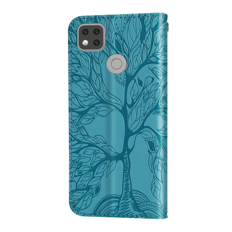 For Xiaomi Redmi 9C Life of Tree Embossing Pattern Horizontal Flip Leather Case with Holder & Card Slot & Wallet & Photo Frame & Lanyard