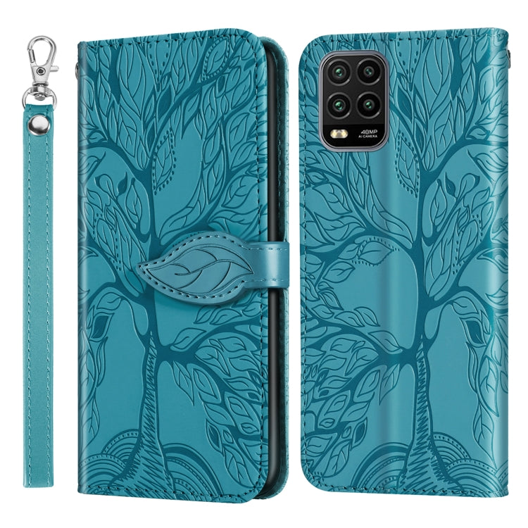 For Xiaomi Mi 10 Lite 5G Life of Tree Embossing Pattern Horizontal Flip Leather Case with Holder & Card Slot & Wallet & Photo Frame & Lanyard