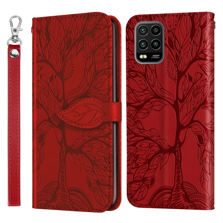 For Xiaomi Mi 10 Lite 5G Life of Tree Embossing Pattern Horizontal Flip Leather Case with Holder & Card Slot & Wallet & Photo Frame & Lanyard