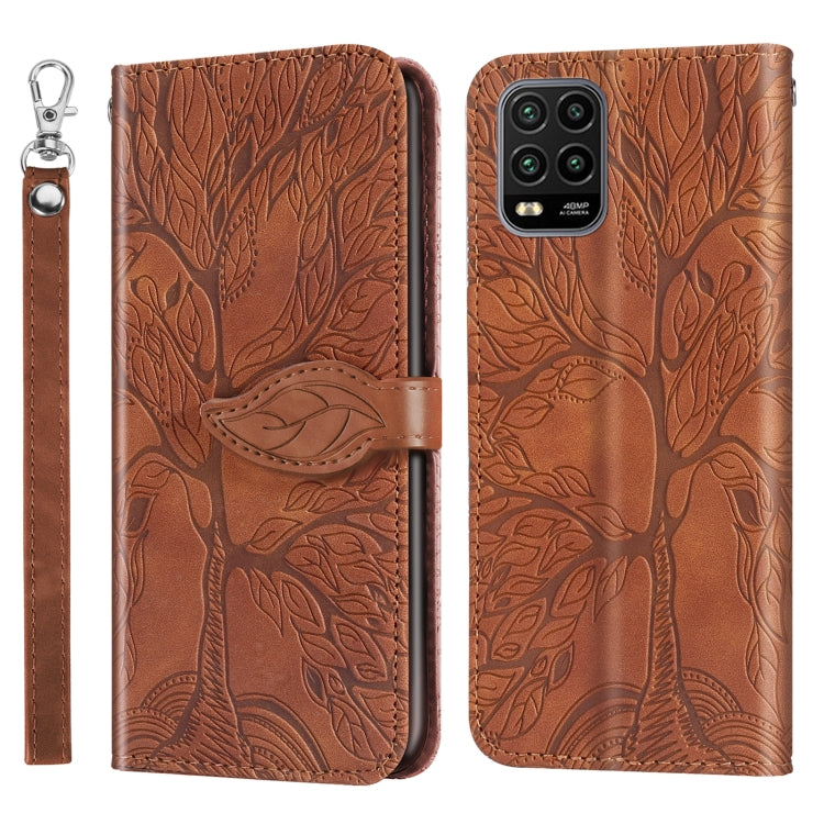 For Xiaomi Mi 10 Lite 5G Life of Tree Embossing Pattern Horizontal Flip Leather Case with Holder & Card Slot & Wallet & Photo Frame & Lanyard