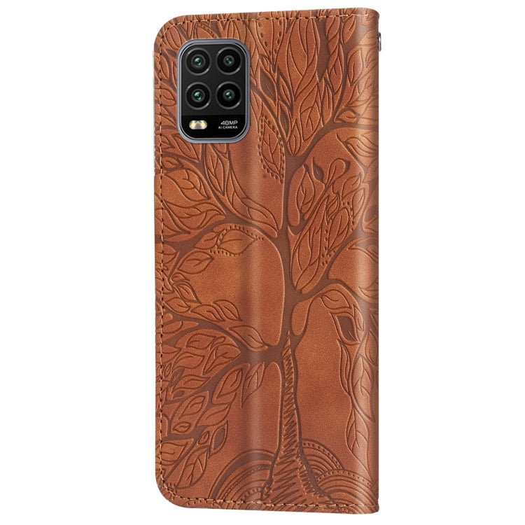 For Xiaomi Mi 10 Lite 5G Life of Tree Embossing Pattern Horizontal Flip Leather Case with Holder & Card Slot & Wallet & Photo Frame & Lanyard