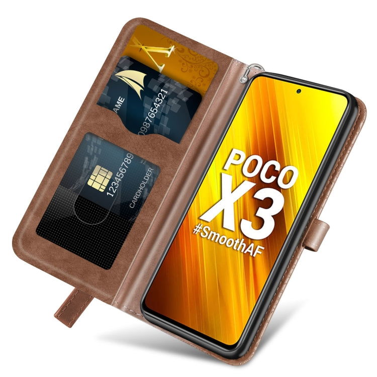 For Xiaomi Poco X3 Life of Tree Embossing Pattern Horizontal Flip Leather Case with Holder & Card Slot & Wallet & Photo Frame & Lanyard